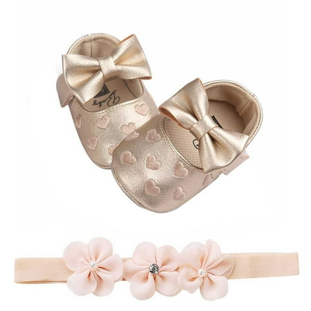 

Multitrust Baby Heart Princess Dress Shoes and Flower Hairband
