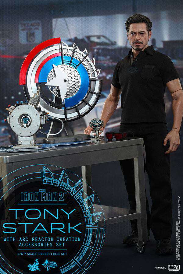 Tony Stark with Arc Reactor Creation Accessories Set Collectible Figure