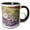 Black/White, variant on , Papua New Guinea. Village of Vanimo. Colorful Png Money., 15oz Two-tone Blue Mug