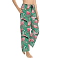 thumbnail image 2 of Uemuo Tropical Flamingo Pattern Women's Wide Leg Palazzo Lounge Pants with Pockets Light Weight Loose Comfy Casual Pajama Pants-Medium, 2 of 9