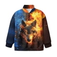thumbnail image 4 of Uorisanigo Girls Half Zip Sweatshirt with Long Sleeve, Oversized Cool Fire Wolf Sweatshirts for Teen Girl, Fall Fashion Drop Shoulder Pullover Top Jackets Athletic Outerwear, 4 of 7