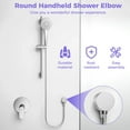 thumbnail image 3 of Round Handheld Shower Elbow, Wall-Mounted Supply Elbow, Wall Elbow for Hand Shower, Durable Brass Shower Hose Connector with Standard G 1/2" Threaded Connection, 3 of 6