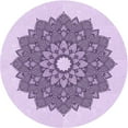 thumbnail image 1 of Ahgly Company Machine Washable Indoor Round Transitional Purple Flower Purple Area Rugs, 5' Round, 1 of 7
