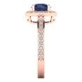 thumbnail image 3 of 1.335 ct Round Cut Simulated Blue Sapphire Solitaire with Accents Engagement Ring for Women in 18K Rose Gold, 3 of 5