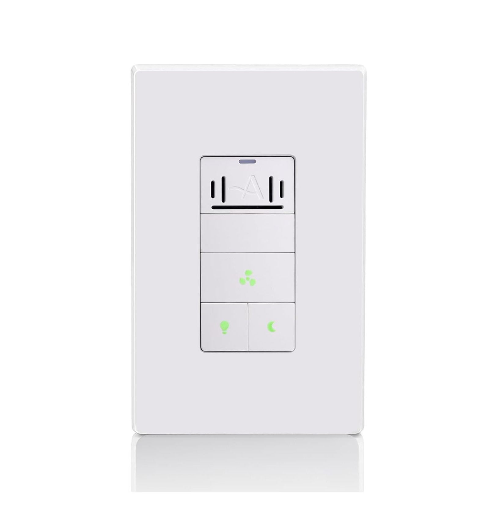 Humidity Sensor Switch for Bathroom Exhaust Fan with Light, LED Light, Night Light, Ventilation Fan, Air Moisture Control, Timer Switch for Bathroom Fan, UL Listed, White