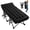 Black, variant on NAPWANT Folding Camping Cot for Adults with Mattress - 1200D Oxford Portable Cot Bed with Carry Bag for Camping, Hiking, Travel, Guest , Grey