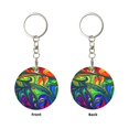 thumbnail image 2 of Naloa Pride Rainbow Print Round Keychain Keychain Key Ring, Key Tag, Key Chain Bulk for Gift Accessories (Round), 2 of 7