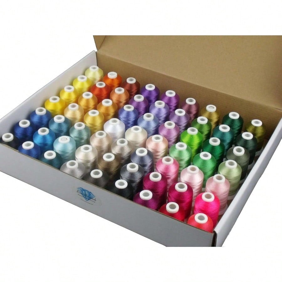 63 Colors Polyester Compatible with Brother Embroidery hine Thread Kit 40 Weight Compatible with Brother lock Janome Singer Pfaff Husqvarna Bernina Embroidery Sewing hines 550Y