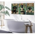 thumbnail image 3 of Funny Bathroom Dog Canvas Wall Art Humor Vintage Black Dog Reading Newspaper on Toilet Animal Painting Pictures Wall Decor Poster Print Artwork for Washroom Restroom Home （Only canvas）, 3 of 6