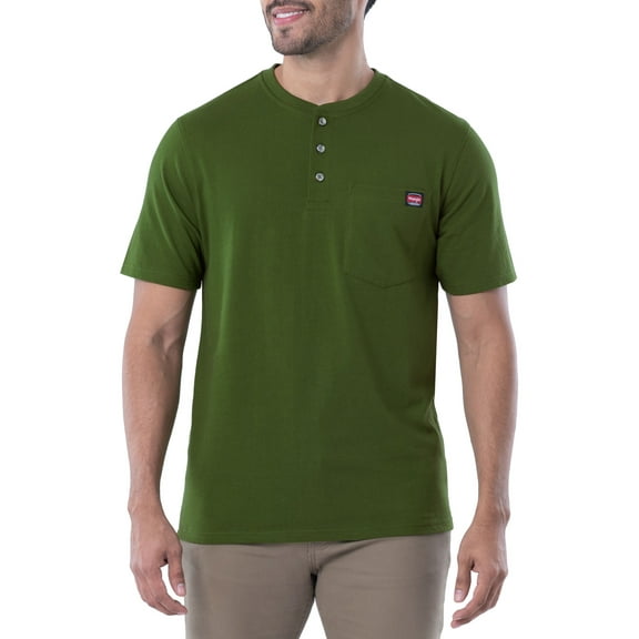 Wrangler Workwear Men's Short Sleeve Pocket Henley Tee