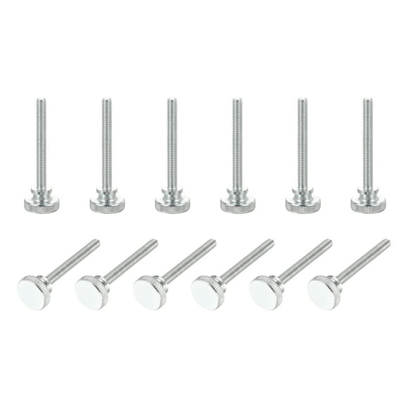 Uxcell M6 x 50mm Knurled Thumb Screws, 12Pcs Metric Knurled Head Bolts Thumb Screw with Shoulder Grip Knobs Fasteners Tighten Thread Fasteners for TV Monitor Mount