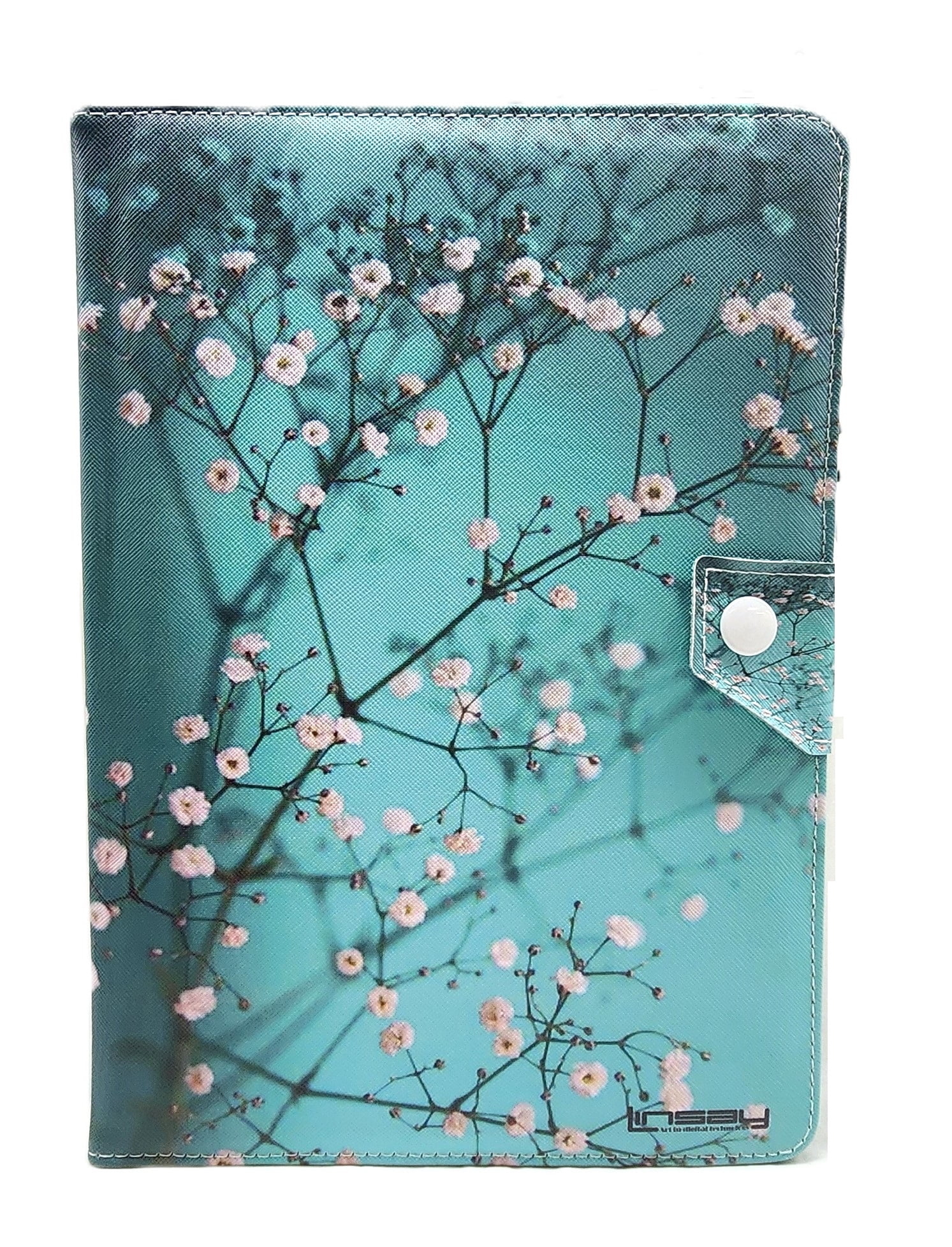 LINSAY 10.1" Octa Core 4GB RAM 128GB Storage Android 15 Tablet with case Flowers Marble, Pop Holder and Pen Stylus