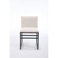 thumbnail image 6 of Modern Dining Chairs set of 2, Upholstered Linen cushions and backrest with minimalist craft iron racks, Ivory, 6 of 9