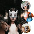 thumbnail image 3 of 4 Uds. Máscaras de animales de fieltro máscaras de media cara Cosplay Lobo máscara de mascarada de animales, 3 of 5