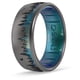 thumbnail image 1 of Enso Rings Anillos de silicona clásicos grabados - Diseño cómodo y flexible - 8 mm de ancho 2,16 de grosor - Woodland - Platino/Bosque - Tamaño 7, 1 of 1