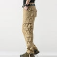 thumbnail image 6 of Icvfdpl Men'S Cargo Pants Straight Leg Outdoor With Multiple Pockets Loose Work Casual Trousers Stylish Man Daily Wear Beige 31, 6 of 9