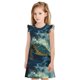 thumbnail image 1 of Fotbe Surfing Turtle Vestido de Dormir para Niñas de 3 a 10 Años, Mangas Cortas, Estilo Princesa, Pijama Camisón con Mangas Voladas-Large, 1 of 6