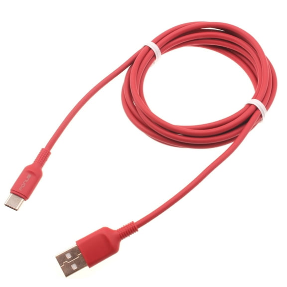 Red 6ft USB-C Cable for Moto G Stylus (2022) Phone - Charger Cord Power Wire Type-C Fast Charge Sync Compatible With Motorola Moto G Stylus (2022)