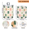 thumbnail image 5 of Yayeee 2 Pack Qtip Holder Bathroom Cotton Swab Canister with Lid Clear Dispenser Set, Beige Abstract, 5 of 6
