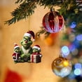 thumbnail image 1 of Adornos navideños de Grinch para chimenea en interiores, colgante con temática de película de terror, adorno colgante plano creativo de Navidad de 8 cm, colección de colgantes para árbol de Navidad, d, 1 of 3