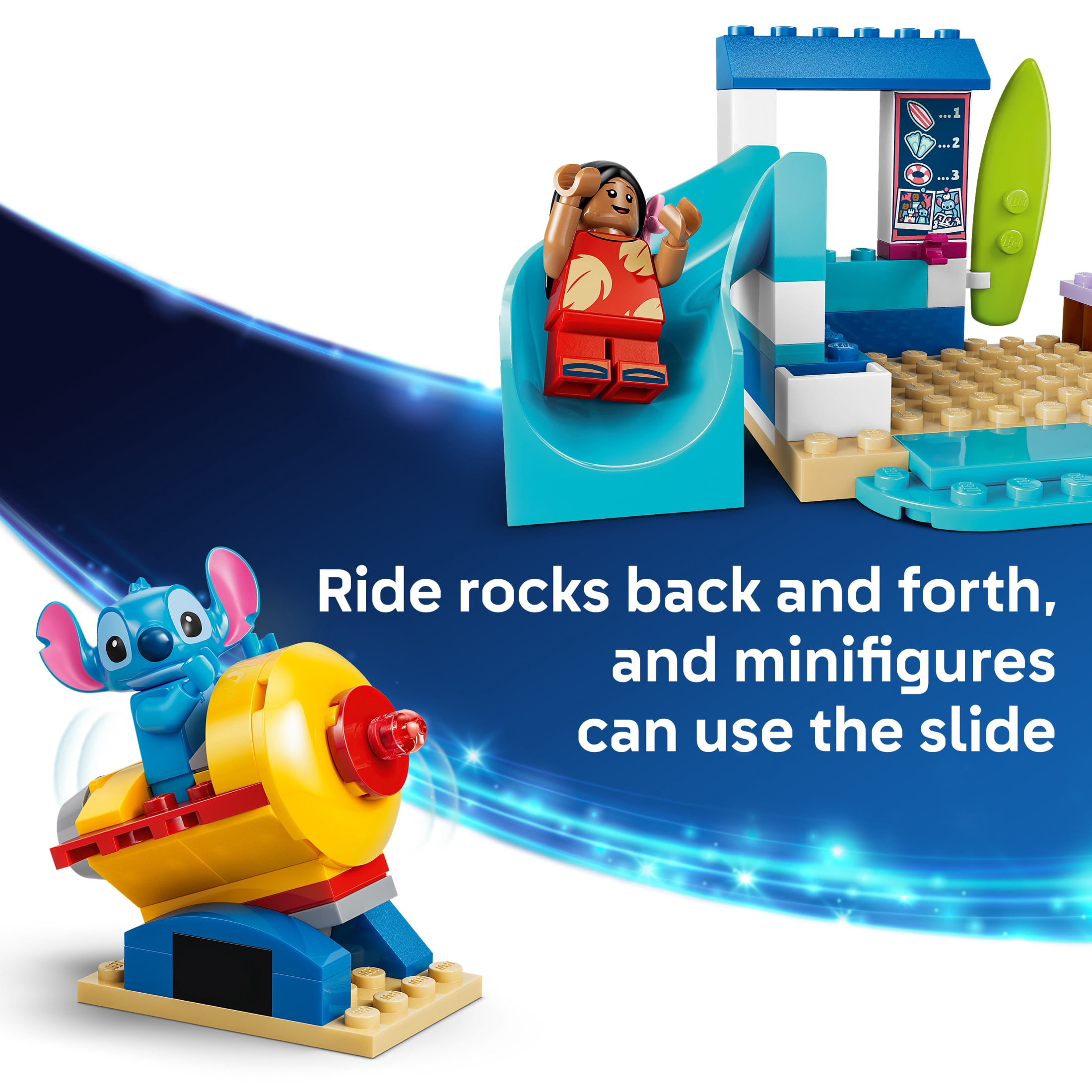LEGO Disney Beach Fun with Lilo & Stitch - Preschool Building Toy for Girls & Boys, Ages 4+ - Disney Gifts for Kids with 2 Minifigures - 43280