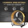 thumbnail image 7 of 30-Inch 3-Speed Heavy Duty Industrial Drum Fan with 7110 CFM, Quiet Operation & Casters for Workshop, Garage, and Home Use, 7 of 7