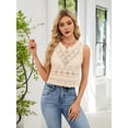 thumbnail image 4 of Women'S Crochet Tank Tops Summer Knit Sweater Vest Hollow Out Sleeveless Boho Top Color M, 4 of 9