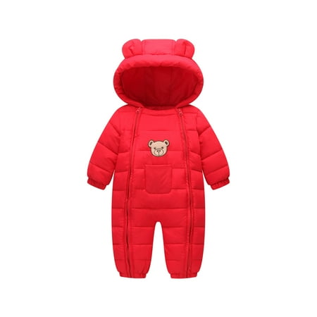 

jjayotai Toddler Kids Boys Girls Cute Cartoon Little Ears Cotton Romper Sleeping Bag Red 10-14 Month