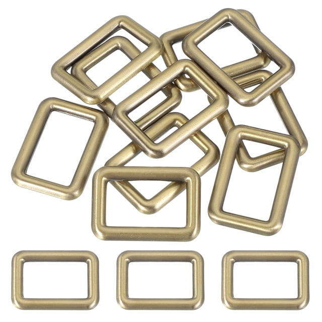 Uxcell Metal Rectangle Rings Buckle, Zinc Alloy Adjuster Sliders Webbing Strap Fasteners Bronze 25mm