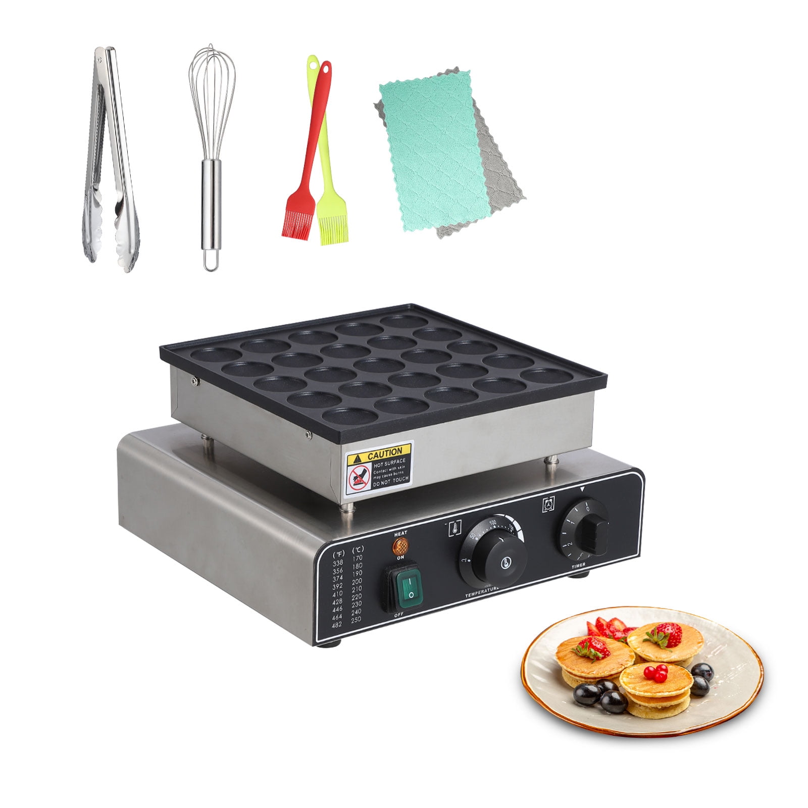 Stainless steel waffle maker round + heart-shaped round single hole 1.8inch heart-shaped 1.6"x1.6"x0.4"