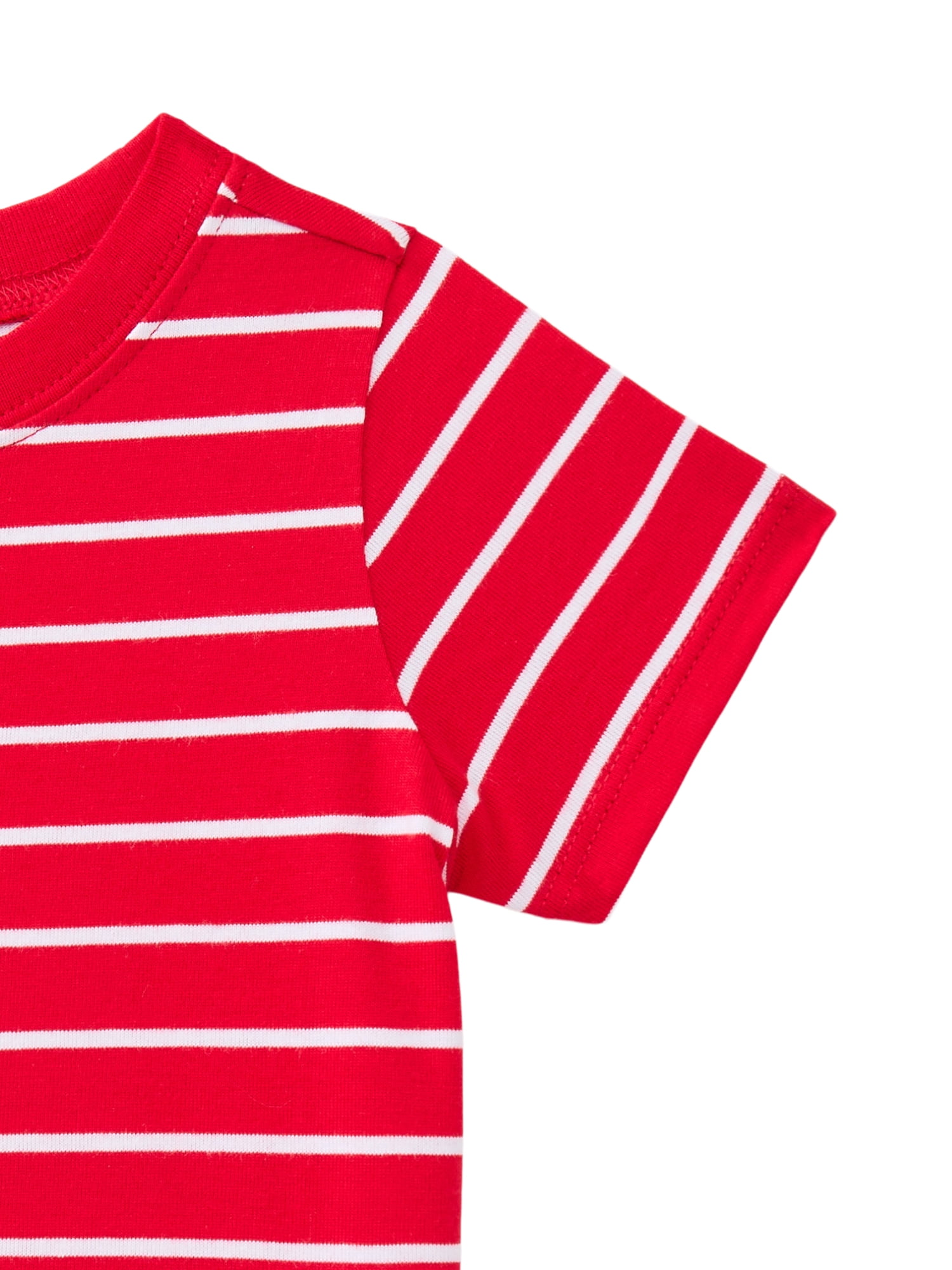 Wonder Nation Baby Boy Short Sleeve Striped T-Shirt, Sizes 0-24 Months