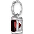 thumbnail image 2 of 14K White Gold Cushion Garnet And Diamond Pendant (Width 7.9) (Length 17.3) - Jbsp, 2 of 5
