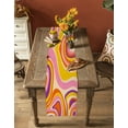 thumbnail image 5 of Table Runner Dresser Scarves 70 Inch Long, Modern Abstract Psychedelic Aesthetic Linen Dining Table Runners Groovy Geometric Art Swirling Tabletop Scarf for Wedding Holiday Party Kitchen, 5 of 7