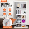 thumbnail image 2 of VEVOR Armoire de Rangement Multimédia 5 Niveaux Tablettes DVD Ajustables Contient 240 CD Blanc, 2 of 9