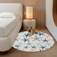 thumbnail image 2 of Navy Blue Starfish Round Area Rug 3.3Ft Washable Circle Rugs for Dining Room Table, Coastal Summer Beach Ocean Rustic Non-Slip Carpet Floor Mats Indoor Outdoor Carpet Runner Aesthetic Home Decor, 2 of 8