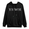 thumbnail image 5 of KHONTS Hooded Sweatshirt for Men YHWH Hoodies Shirt Inspirational Funny Letter Printed Graphic Pullover Tops Black XL, 5 of 6