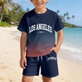 thumbnail image 5 of Shachafan Gradient Letter Print Summer Outfits For Kids Boys And Girls Casual Two Piece Home Baby, 5 of 5