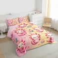 thumbnail image 3 of jejeloiu Kawaii Axolotl Full Size Comforter Sets,Sweet Dessert Cake Bedding Sets For Girls Women Reversible 3pcs, 3 of 8