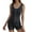 Black, variant on Summer Romper for Women Strappy Athletic Romper Shaping Lace Patchwork Zipper Slim Fit Waistband Sleeveless and Butt Lifting Rompers Jumpers with Pockets