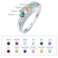 thumbnail image 3 of JQUEEN Women's Personalized 925 Sterling Silver Mothers Ring with 4 Simulated Birthstone Promise Rings Customized Engagement Rings for Women Size 5-12, 3 of 5