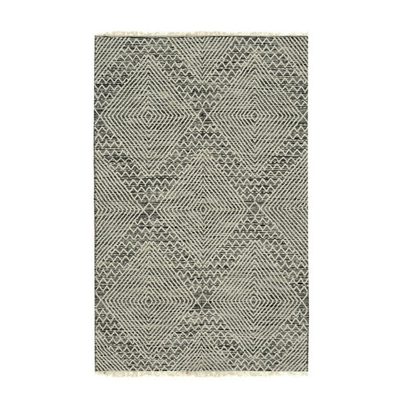Handwoven Wool Punja Rug 2x6 Black - Durable Flatweave Area Rug for Floors & Wall Decor