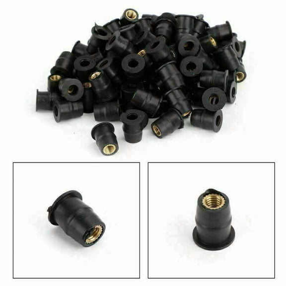 100 Quantity 10-32 M5 Rubber Well Nut Windscreen & Fairing 3/8 Wellnuts-5MM