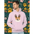 thumbnail image 2 of Jolly Corgi Reindeer Antlers Hoodie Men -Image by Shutterstock, Male 5X-Large, 2 of 4