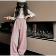 thumbnail image 5 of Generic Boys Girls Baggy Joggers Straight Leg Sweatpants Elastic Waist Track Pants/Drawstring, Solid School Athletic Trousers, 5 of 5