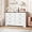 White, variant on Memoryfield 47" Wide 6 Drawer Vintage Dresser, Double Chest of Drawers, Wooden Storage Organizer for Bedroom, Living Room, Hallway, Entryway, Walnut Oak