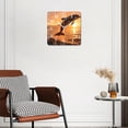 thumbnail image 3 of 12 Inch Wall Clock Battery Operated Silent Clock Decorative for Office, Kitchen, Outdoor, Living Room，Beautiful Dolphin Sunset Ocean Sea Pattern, 3 of 4