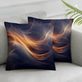 thumbnail image 3 of Acheng Gold and Blue Abstract Art Short Plush Pillowcase Set of 2 White, 3 of 7