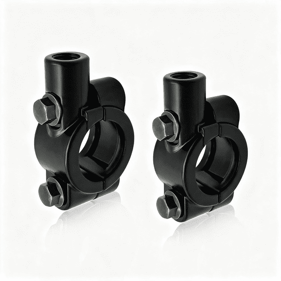 LADYGYM 2 Pcs Motorcycle Handlebar Mirror Mount Holder, Aluminum 7/8"Mirror Thread Mount Clamp, Handlebar Rearview Mirror Adapter for Atv Scooter, Universal Motorcycle Accessories (10Mm Black)