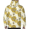 thumbnail image 7 of Wukai Cartoon Honey Pot Bee Sunflower Print Men Hoodies Fleece Sweatshirts Long Sleeve Sweaters Pullover Fall Outfits Winter Clothes-Medium, 7 of 7
