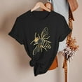 thumbnail image 4 of Women Summer Tops Womens Spring Summer Printed Short Sleeve O Neck T Shirt Top Tunic Women Exercise Tees Womens Athletic Long Sleeve Shirt Light Weight Long Tees Western Yoga V Neck Tee Black XL, 4 of 5